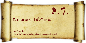 Matusek Tímea névjegykártya