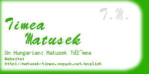 timea matusek business card